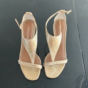 Donald J. Pliner Golden Sandals Elegant Footwear